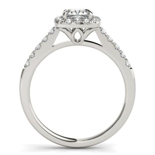 14k White Gold Square Outer Shape Round Diamond Engagement Ring (3/4 cttw) - Image 2