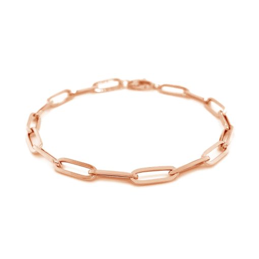 14K Rose Gold Bold Paperclip Chain Bracelet - Image 2