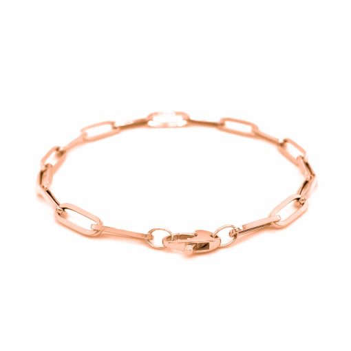 14K Rose Gold Bold Paperclip Chain Bracelet - Image 3