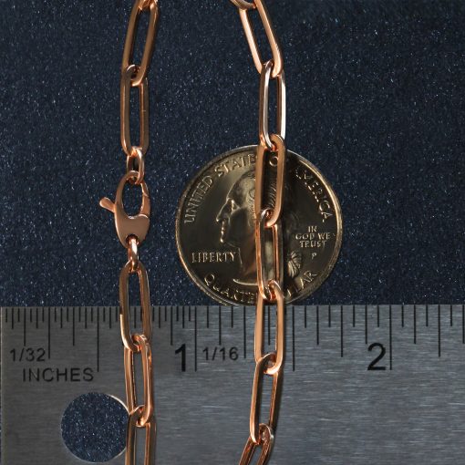 14K Rose Gold Bold Paperclip Chain Bracelet (4.20 mm) - Image 6