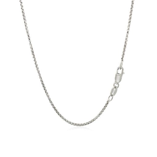 Sterling Silver Rhodium Plated Round Box Chain (1.30 mm) - Image 3