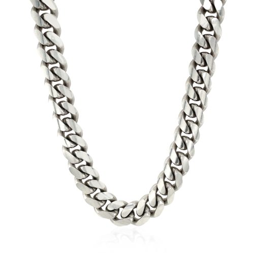 Sterling Silver Rhodium Plated Miami Cuban Chain 9.8mm - Image 2