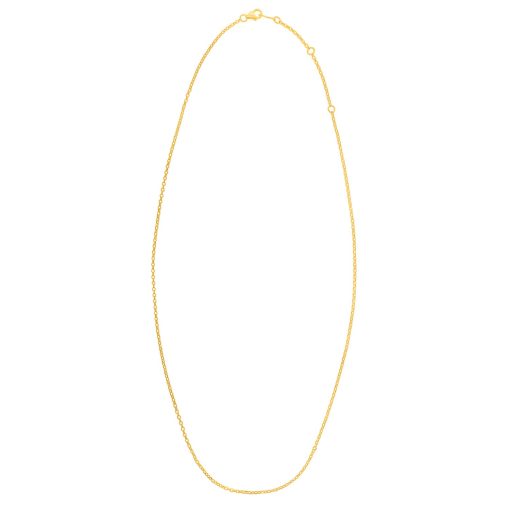 Double Extendable Cable Chain in 14k Yellow Gold (1.40 mm) - Image 3