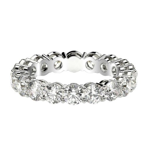 Round Cut Lab Grown Diamond Eternity Ring in 14k White Gold (2 cttw FG/VS2) - Image 2