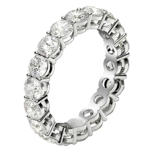 Round Cut Lab Grown Diamond Eternity Ring in 14k White Gold (2 cttw FG/VS2) - Image 4