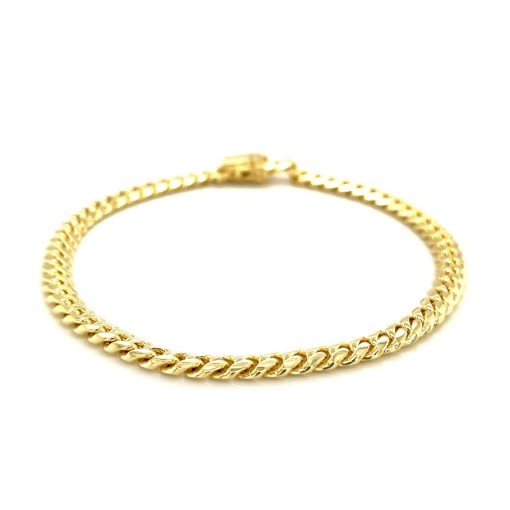 10k Yellow Gold Classic Miami Cuban Solid Bracelet (4.90 mm) - Image 2