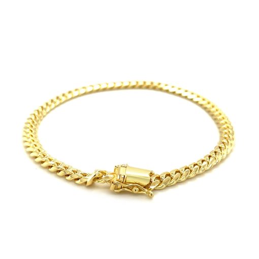 10k Yellow Gold Classic Miami Cuban Solid Bracelet (4.90 mm) - Image 3