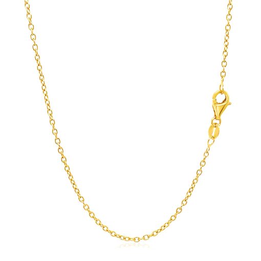 18k Yellow Gold Round Cable Link Chain (1.50 mm) - Image 3