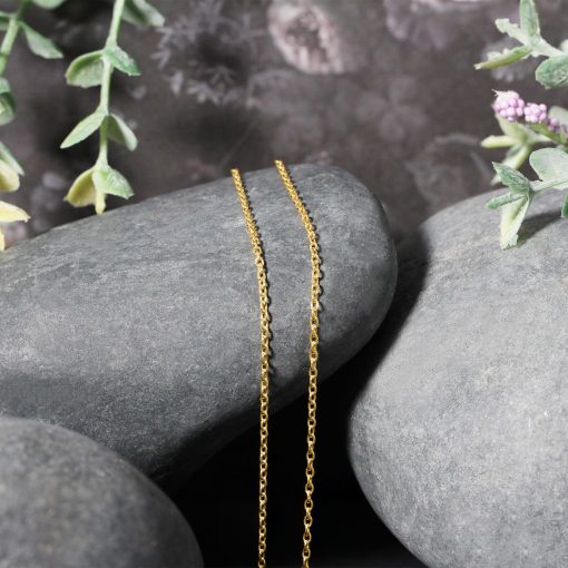 18k Yellow Gold Round Cable Link Chain (1.50 mm) - Image 4