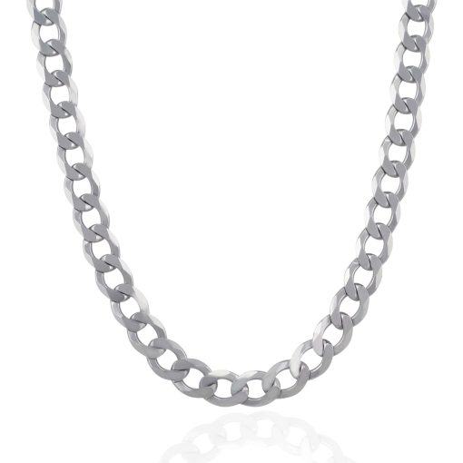 Rhodium Plated Sterling Silver Curb Style Chain (13.60 mm) - Image 2