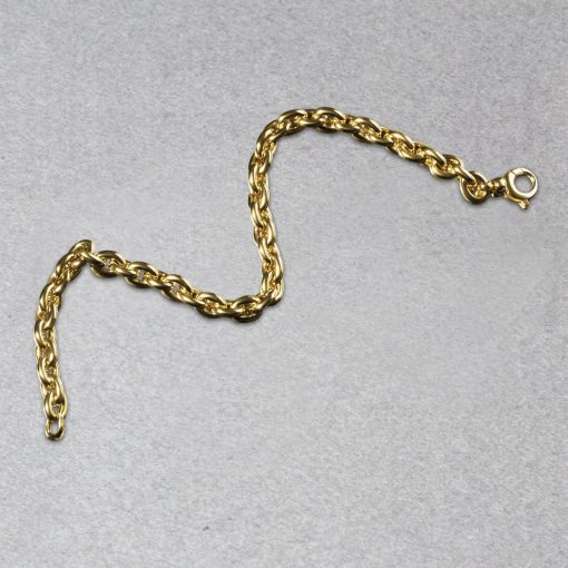 14k Yellow Gold Polished Oval Link Bracelet (6.20 mm) - Image 2