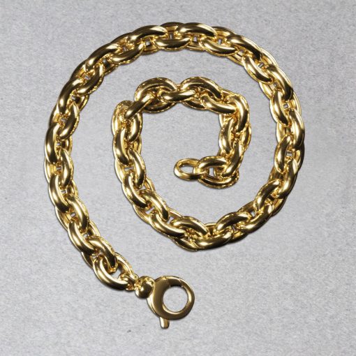 14k Yellow Gold Polished Oval Link Bracelet (6.20 mm) - Image 3