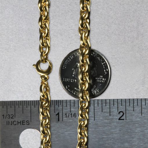 14k Yellow Gold Polished Oval Link Bracelet (6.20 mm) - Image 4