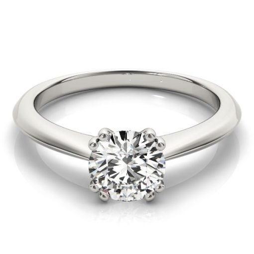 14k White Gold Double Prong Set Solitaire Diamond Engagement Ring (1 cttw) - Image 2