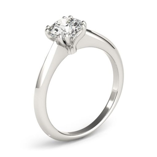 14k White Gold Double Prong Set Solitaire Diamond Engagement Ring (1 cttw) - Image 3