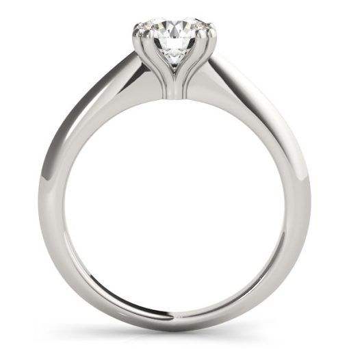 14k White Gold Double Prong Set Solitaire Diamond Engagement Ring (1 cttw) - Image 4