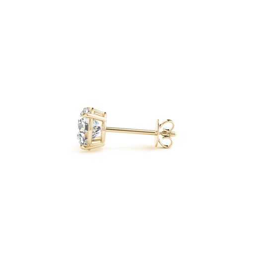 2 cttw Certified IGI Lab Grown Round Diamond Stud Earrings 14k Yellow Gold (G/VS2) - Image 2