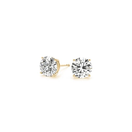 2 cttw Certified IGI Lab Grown Round Diamond Stud Earrings 14k Yellow Gold (G/VS2) - Image 3