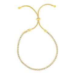 Adjustable Tennis Style Bracelet with Cubic Zirconia in Sterling Silver