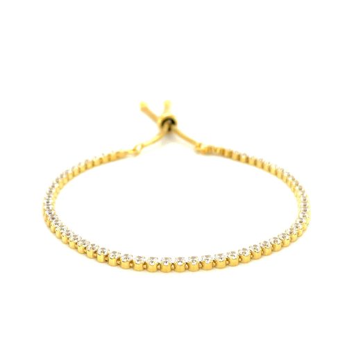 Adjustable Tennis Style Bracelet with Cubic Zirconia in Sterling Silver - Image 2