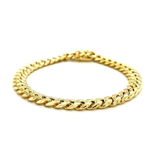 10k Yellow Gold Semi Solid Miami Cuban Bracelet (7.20 mm) - Image 2