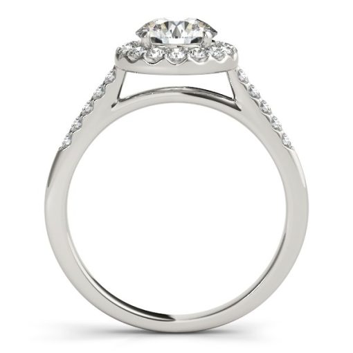 14k White Gold Halo Diamond Engagement Ring (1 3/8 cttw) - Image 2