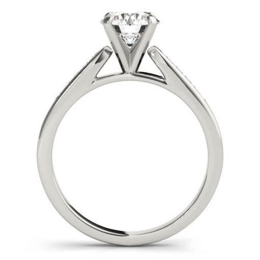 14k White Gold Single Row Diamond Engagement Ring (1 cttw) - Image 2