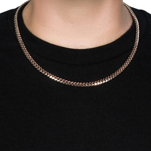 14k Rose Gold Classic Miami Cuban Solid Chain (6.10 mm) - Image 3