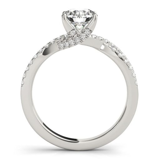 14k White Gold Fancy Prong Split Shank Diamond Engagement Ring (1 1/4 cttw) - Image 2