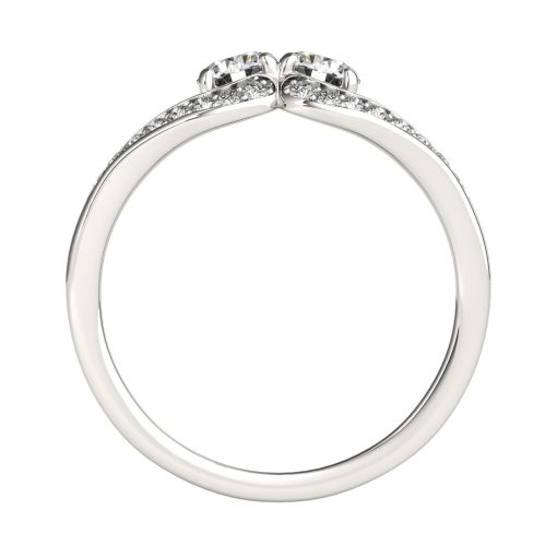 Two Stone Split Shank Design Diamond Ring in 14k White Gold (3/4 cttw) - Image 2