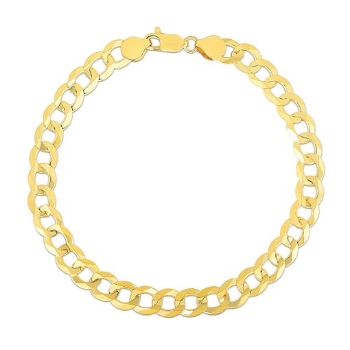 10k Yellow Gold Curb Bracelet (7.00 mm) - Image 2