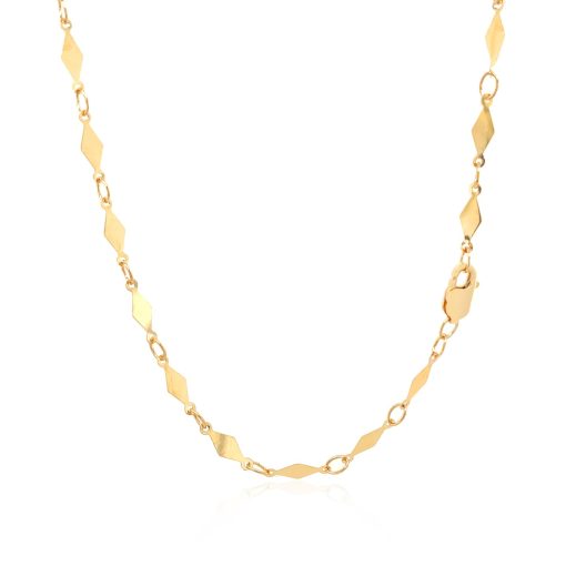 14K Yellow Gold Polished Diamond Motif Chain (3.00 mm) - Image 2