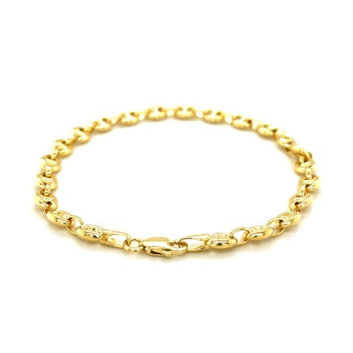 4.7mm 14k Yellow Gold Puffed Mariner Anklet - Image 3