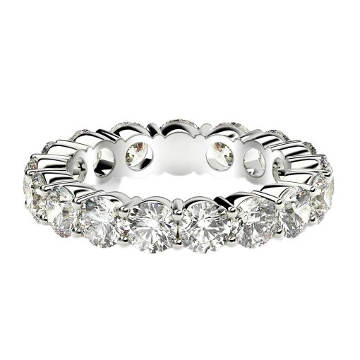 Round Cut Lab Grown Diamond Eternity Ring in 14k White Gold (3 cttw FG/VS2) - Image 2