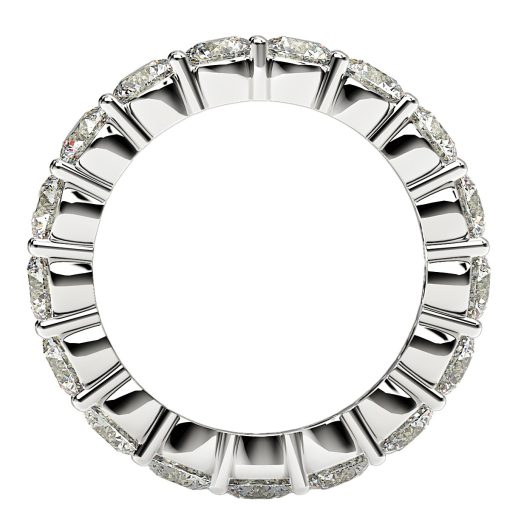 Round Cut Lab Grown Diamond Eternity Ring in 14k White Gold (3 cttw FG/VS2) - Image 3