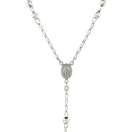 Rosary Chain and Large Bead Necklace in Sterling Silver - Image 2