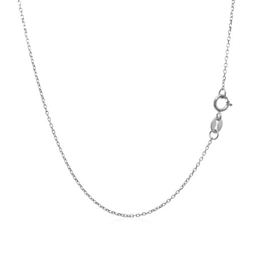 14k White Gold Diamond Cut Cable Link Chain (0.87 mm) - Image 3