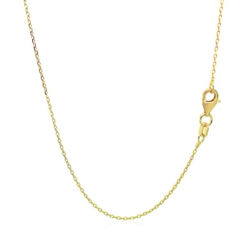 18k Yellow Gold Diamond Cut Cable Link Chain (0.80 mm) - Image 4