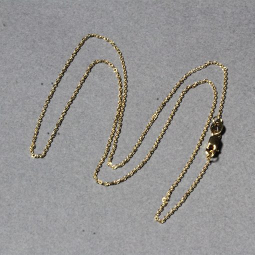 18k Yellow Gold Diamond Cut Cable Link Chain (0.80 mm) - Image 6