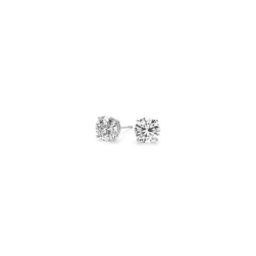 1/2 cttw Lab Grown Round Diamond Stud Earrings 14k White Gold (G/VS2) - Image 3