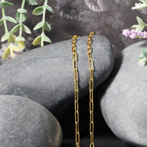 10K Yellow Gold Paperclip Chain (2.50 mm) - Image 4