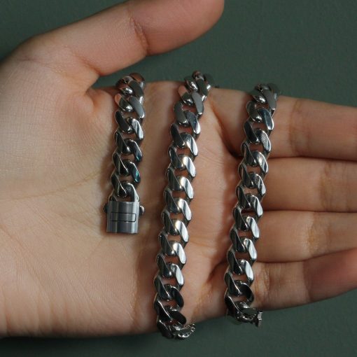 14k White Gold 22 inch Polished Curb Chain Necklace - Image 5