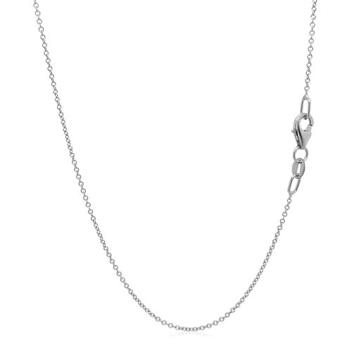 Double Extendable Cable Chain in 14k White Gold (1.00 mm) - Image 2