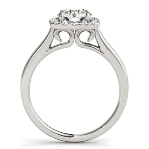 14k White Gold Square Shape Border Diamond Engagement Ring (1 1/3 cttw) - Image 2