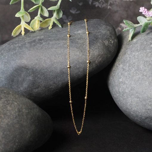 Bead Links Saturn Chain in 14k Yellow Gold (1.80 mm) - Image 2