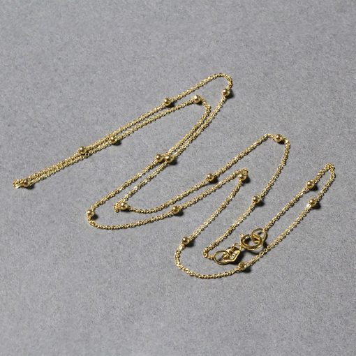 Bead Links Saturn Chain in 14k Yellow Gold (1.80 mm) - Image 3