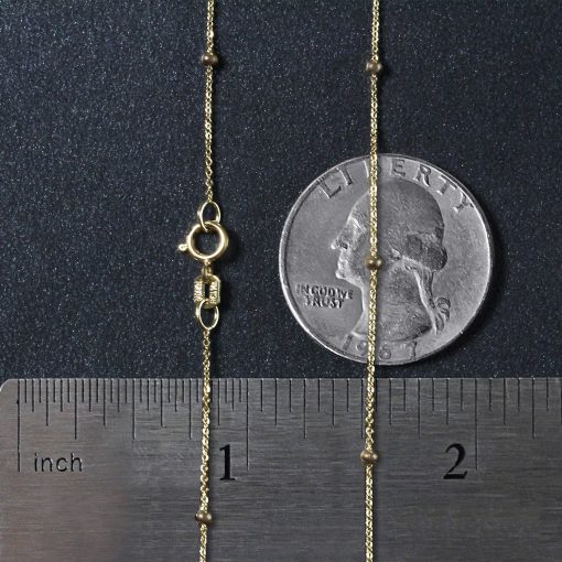 Bead Links Saturn Chain in 14k Yellow Gold (1.80 mm) - Image 5