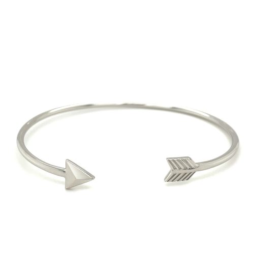 Sterling Silver Polished Arrow Cuff Bangle (3.00 mm) - Image 2