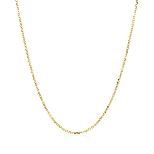18k Yellow Gold Diamond Cut Cable Link Chain (1.10 mm) - Image 3