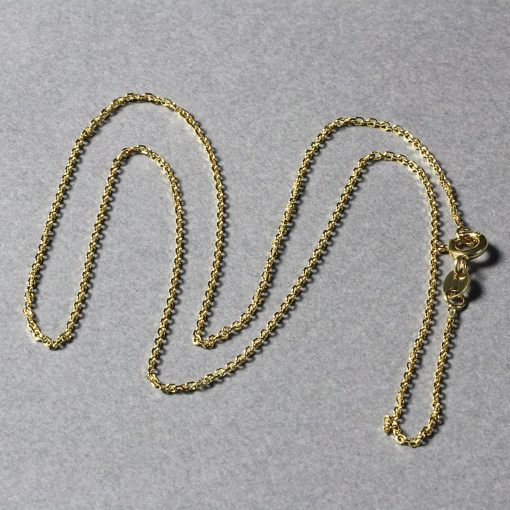 18k Yellow Gold Diamond Cut Cable Link Chain (1.10 mm) - Image 5